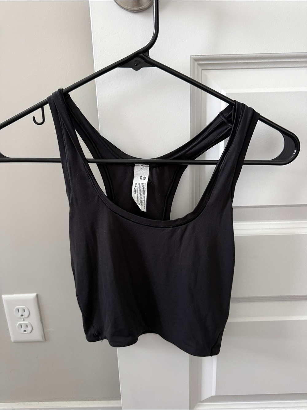 Lululemon Smooth Black Racerback Crop Tank Top